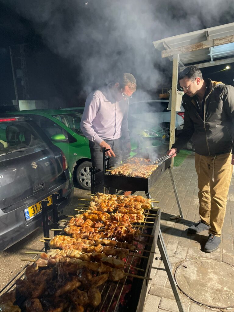 Students from Princeton University joined Rav Azi and Atara Horvitch through Israel and held a BBQ at an IDF base