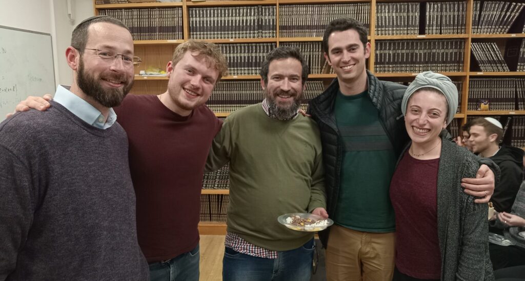 Rabbi Professor Sam Lebens with some of the JLIC Community including Rabbi Evan Levine