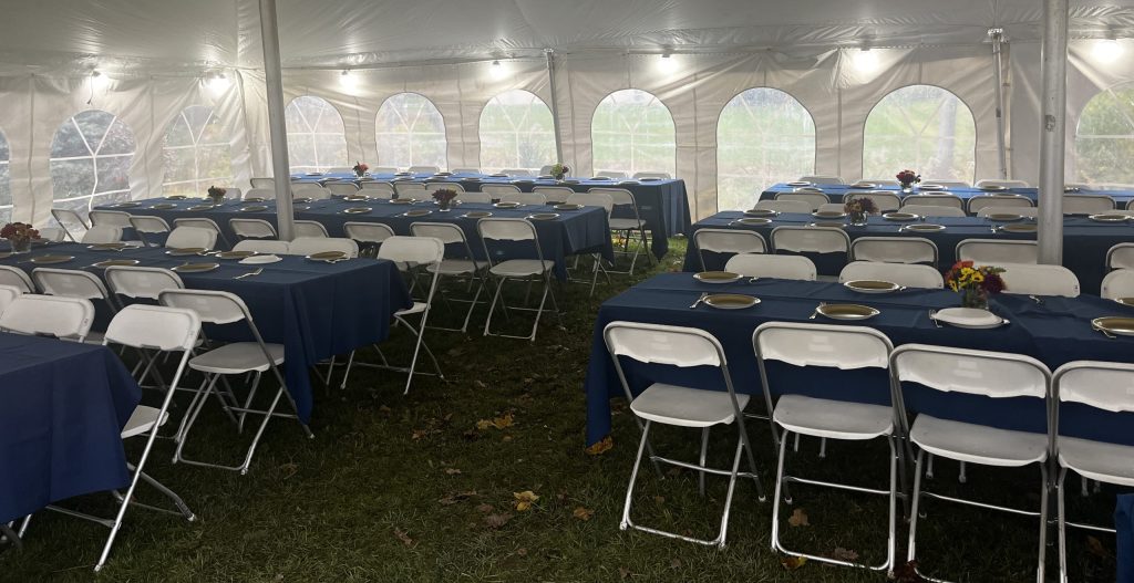 The JLIC Binghamton tent set for the family shabbton