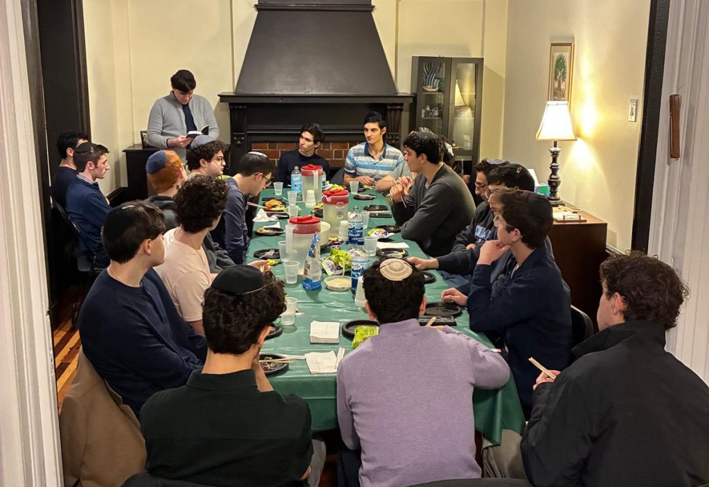 JLIC Columbia students making a siyum